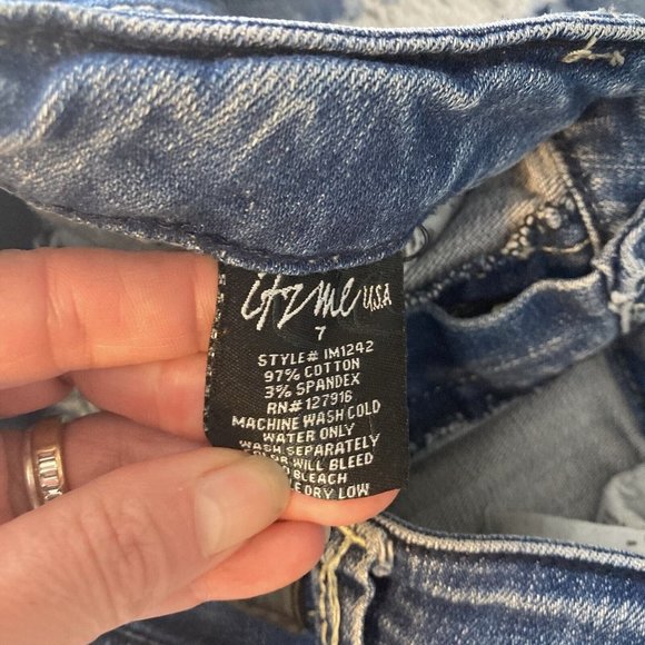 Preowned ITZME USA Womens Straight Leg Slim Fit Distressed Low Waist Y2K Jeans 7 - Picture 3 of 8